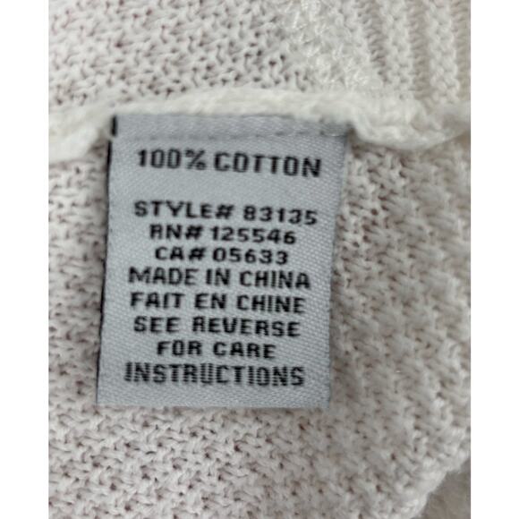 Habitat Textured Cotton Tunic Sweater White Large Womens Lagenlook Boho Relaxed - Picture 6 of 8